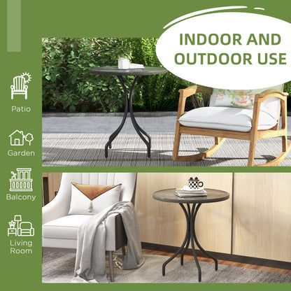 Φ66cm Galvanised Steel Garden Table - Grey