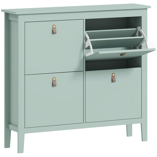 Modern Four-Drawer Shoe Cabinet - Green