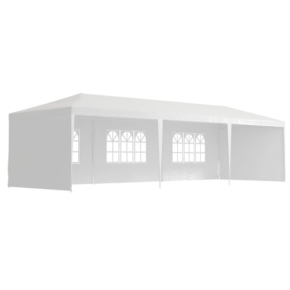 9 x 3 m Party Tent Gazebo Marquee Outdoor Patio Canopy Shelter with Windows and Side Panels Black