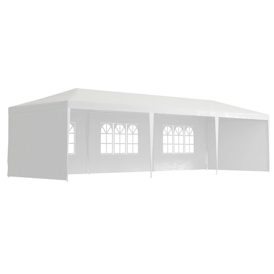 9 x 3 m Party Tent Gazebo Marquee Outdoor Patio Canopy Shelter with Windows and Side Panels Black