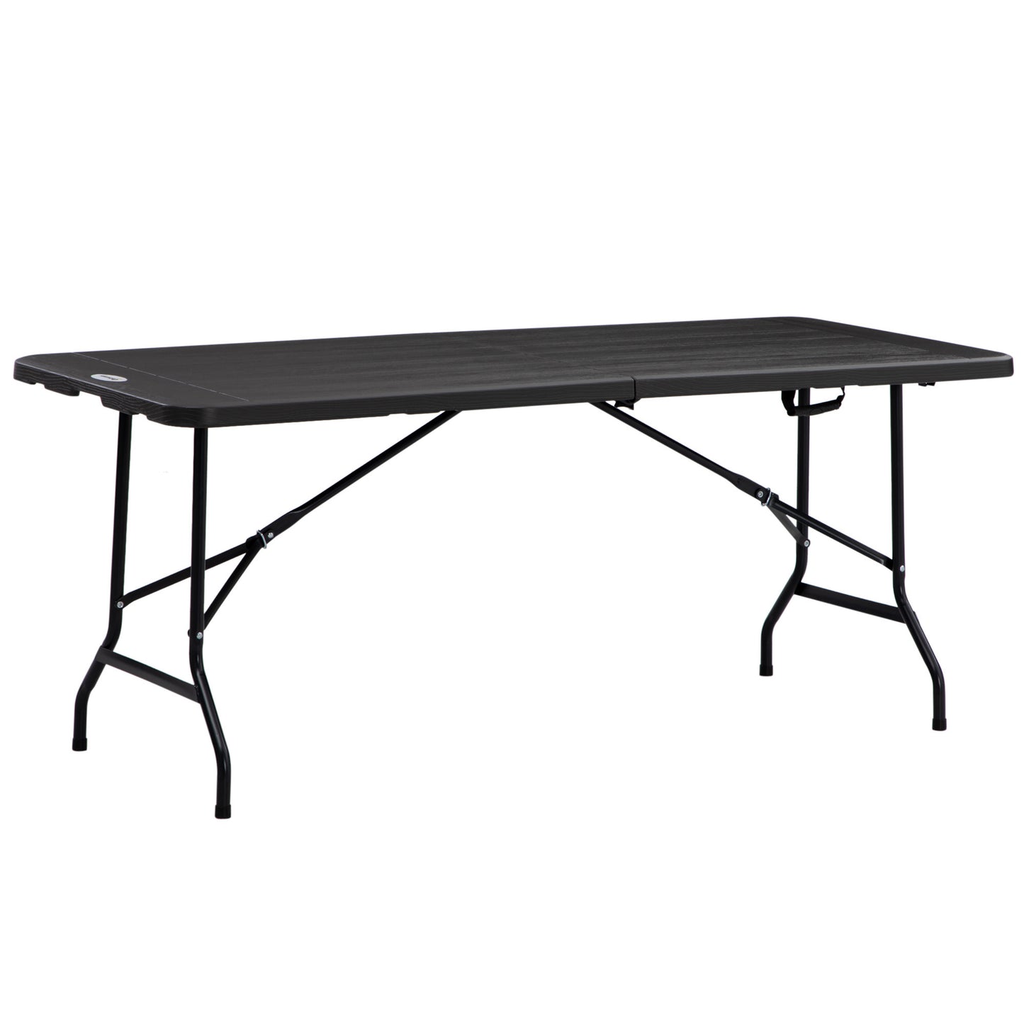 Folding Garden Dining Table for 6, Rectangular Outdoor Dining Table with HDPE Tabletop, Foldable Garden Table