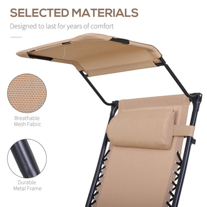 Foldable Reclining Garden Chair with Headrest, Zero Gravity Deck Sun Lounger Seat Chair with Footrest, Armrest