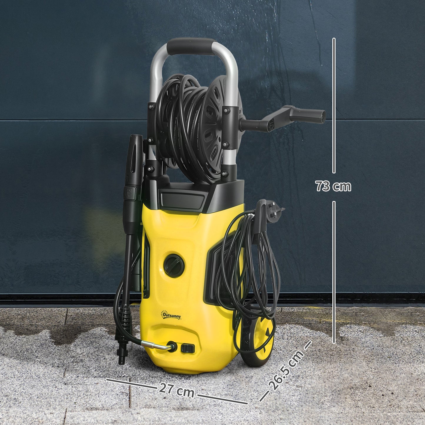 1800W High Pressure Washer, 150 Bar Pressure, 420 L/h Flow, Portable Power Washer Jet Wash Cleaner with Adjustable Nozzle
