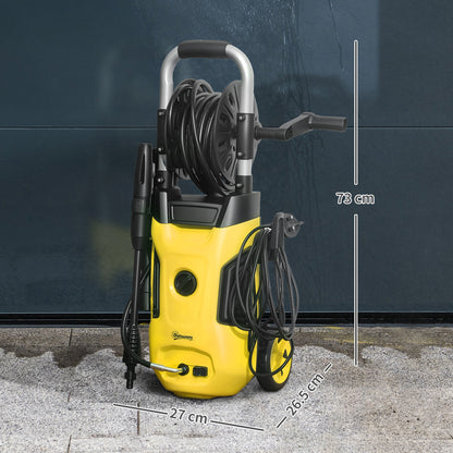 1800W High Pressure Washer, 150 Bar Pressure, 420 L/h Flow, Portable Power Washer Jet Wash Cleaner with Adjustable Nozzle