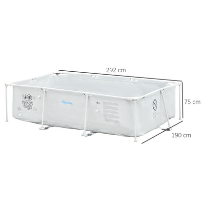 Steel Frame Pool with Filter Pump, Filter Cartridge, Rust Resistant Above Ground Swimming Pool, Grey