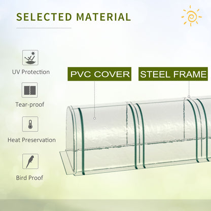 395 x 100 cm Low Tunnel Greenhouse - Clear