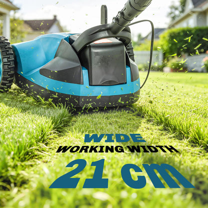 18V Cordless Lawnmower with 2 x 4Ah Batteries & Charger, Battery Lawn Mower with 21cm Cutting Width, 3 Cutting Heights