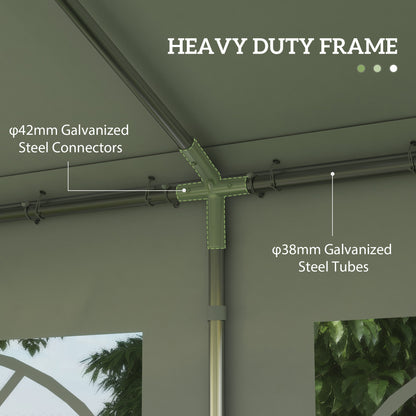 4m x 4m Marquee Party Tent, Heavy Duty Wedding Canopy with Sidewalls, Doors, Windows