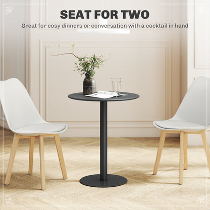 Dining Table, Round Kitchen Table with Steel Base for Living Room, Dining Room, 60 x 60 x 72cm, Black