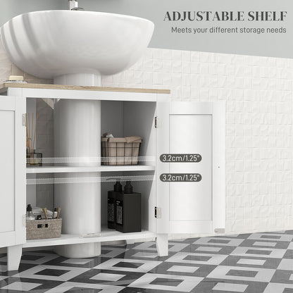 Under Sink Cabinet, Bathroom Sink Cabinet with 2 Doors, Pedestal Under Sink Design, Freestanding Bathroom Cupboard
