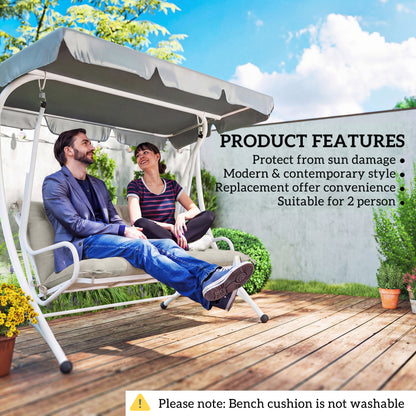 Garden Bench Cushion, 2 Seater Swing Chair Cushion, Seat Pad with Ties for Indoor and Outdoor Use, 110 x 120 cm