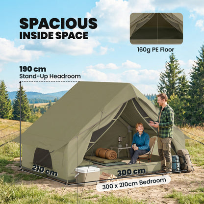 Inflatable Tent Waterproof for Camping Blow Up Tent with Pump Carry Bag for 2-4 Person