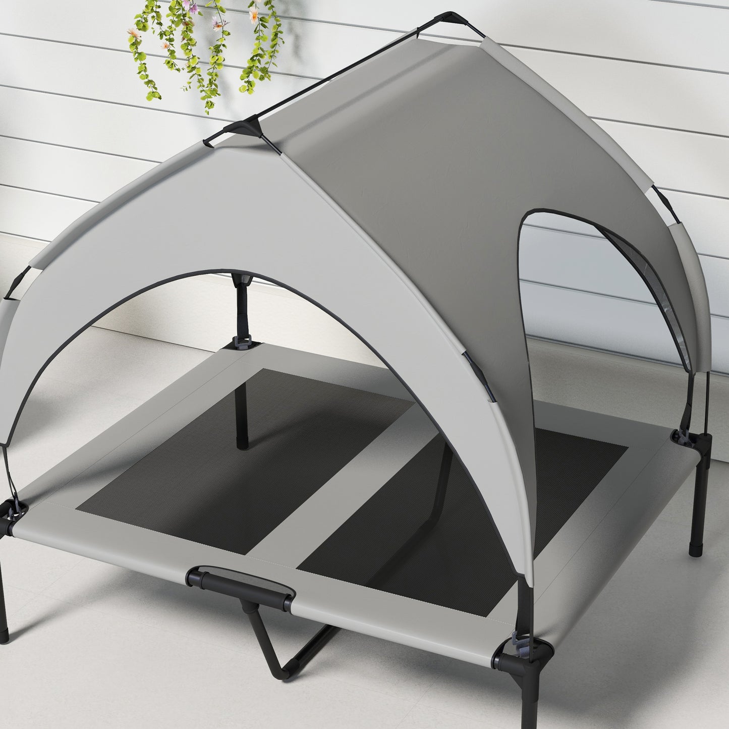 Cooling Raised Pet Bed w/ Washable Breathable Mesh, for Medium, Large Dogs, 91 x 76 x 85cm - Light Grey