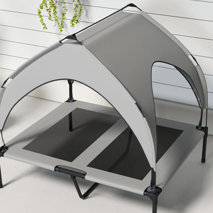 Cooling Raised Pet Bed w/ Washable Breathable Mesh, for Medium, Large Dogs, 91 x 76 x 85cm - Light Grey
