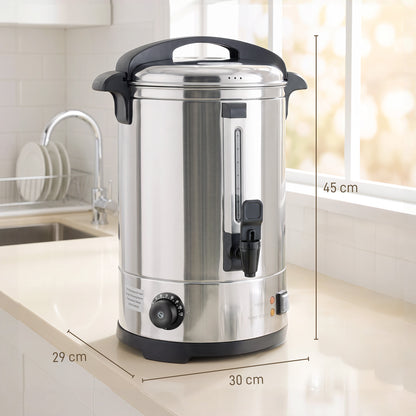 6.5L Catering Urn, 1500W Stainless Steel Hot Water Boiler Dispenser with Thermostat, Keep Warm Function & Easy Pour Tap