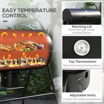Steel Charcoal BBQ, with Ash Catcher and Warming Rack