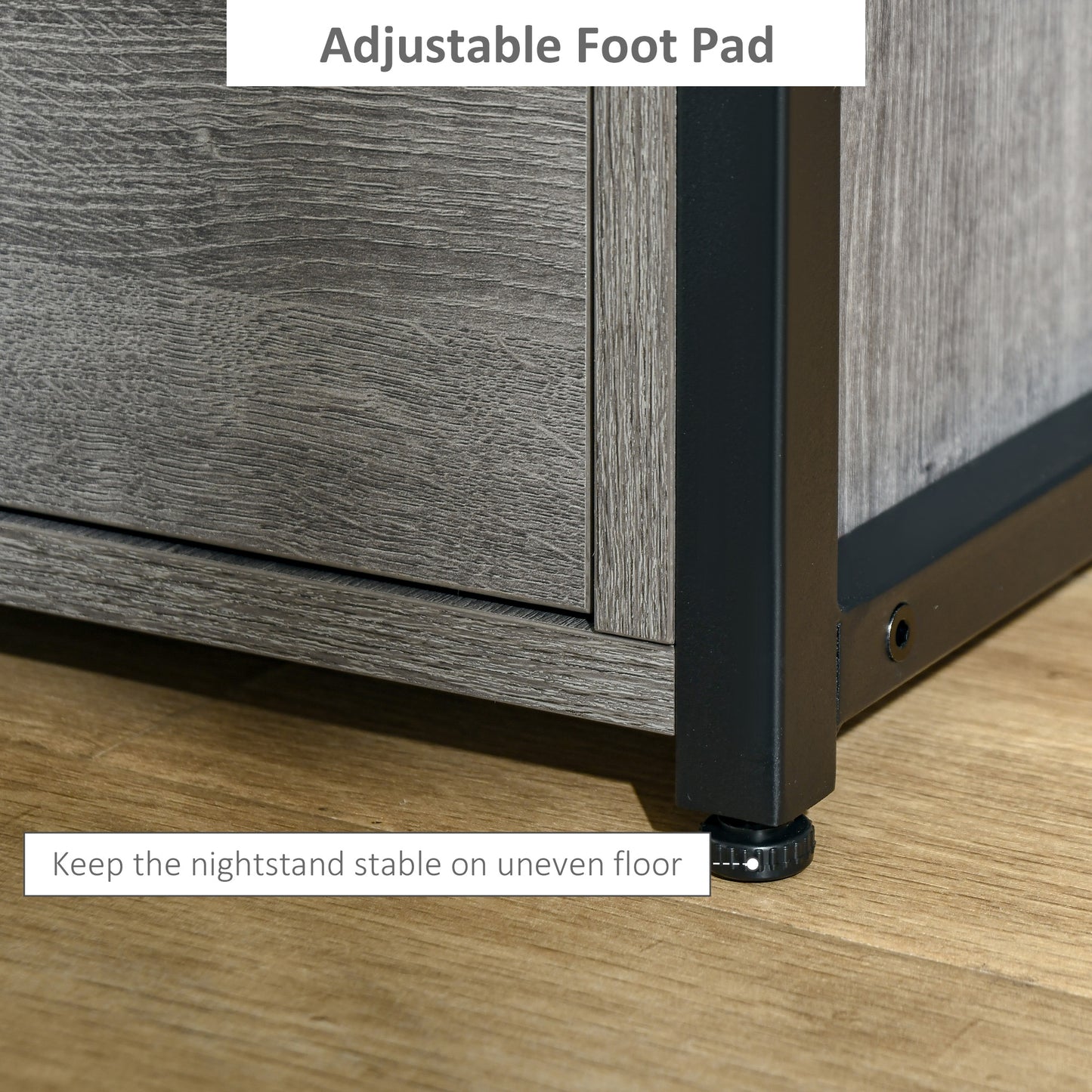 Industrial Side Table with Drawer, Sofa Table, Bedside Cabinet with Storage Shelf, Slim Nightstand for Living Room, Bedroom