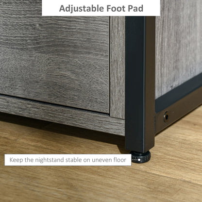 Industrial Side Table with Drawer, Sofa Table, Bedside Cabinet with Storage Shelf, Slim Nightstand for Living Room, Bedroom