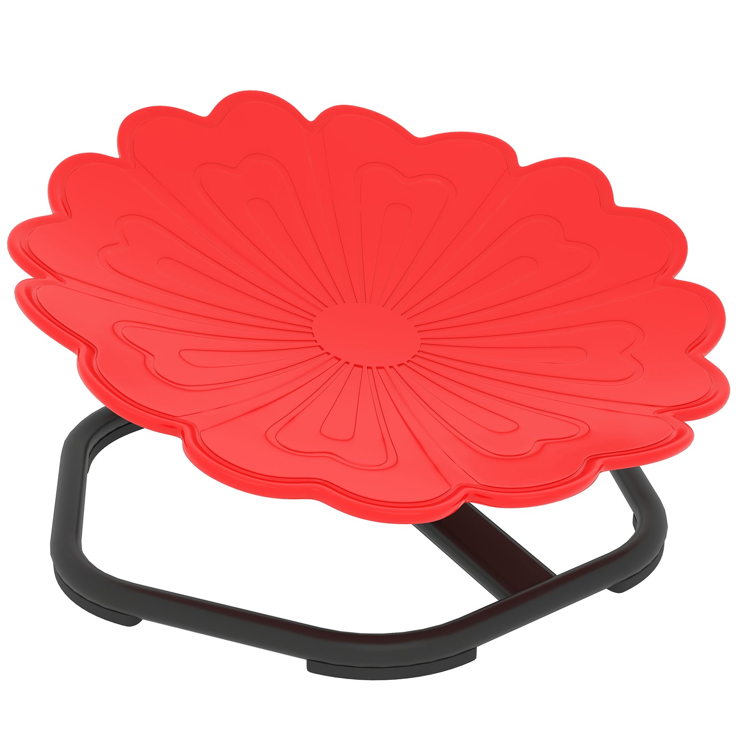 Flower-Shaped Sensory Spinning Chair with Non-Slip Base for Balance/Coordination, Red