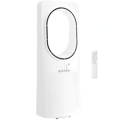 Bladeless Tower Fan for Bedroom, 36dB Standing Cooling Fan with Oscillating, 3 Speeds, 3 Modes, 15H Timer, White