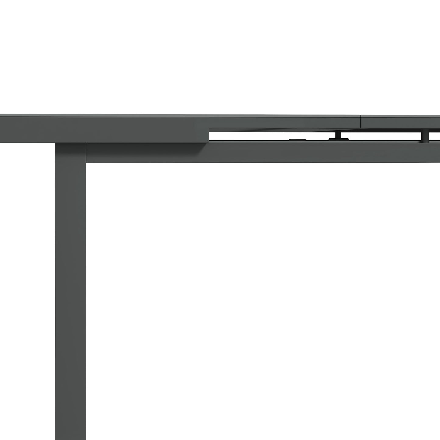 Aluminium Garden Table for 6-8, 246 cm Extending Outdoor Dining Table Rectangle for Patio, Balcony - Charcoal Grey