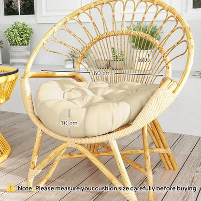 Set of Two Φ60cm Outdoor Cushions - Beige