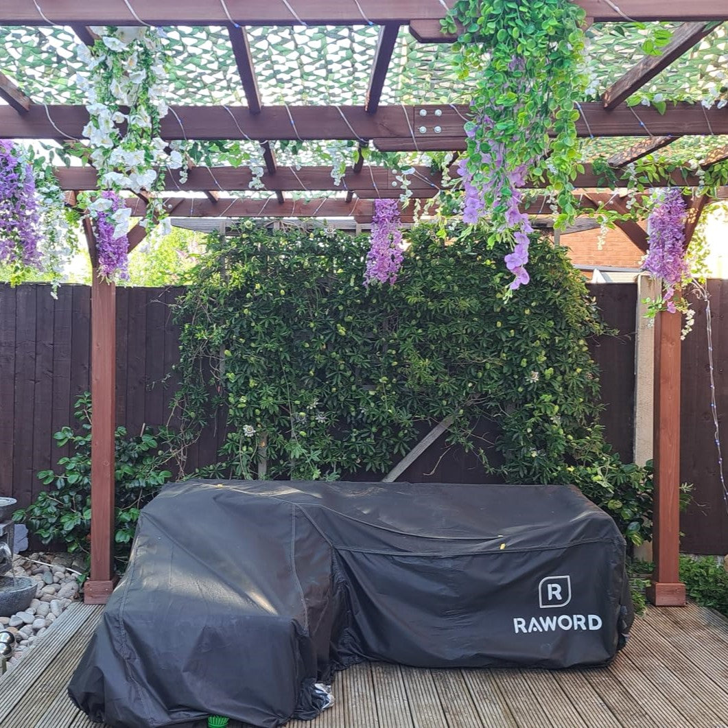 3.3 x 3.3 m Wooden Pergola Kit, Graden Pergola Gazebo Grape Trellis with Stable Structure for Climbing Vines, Flowers