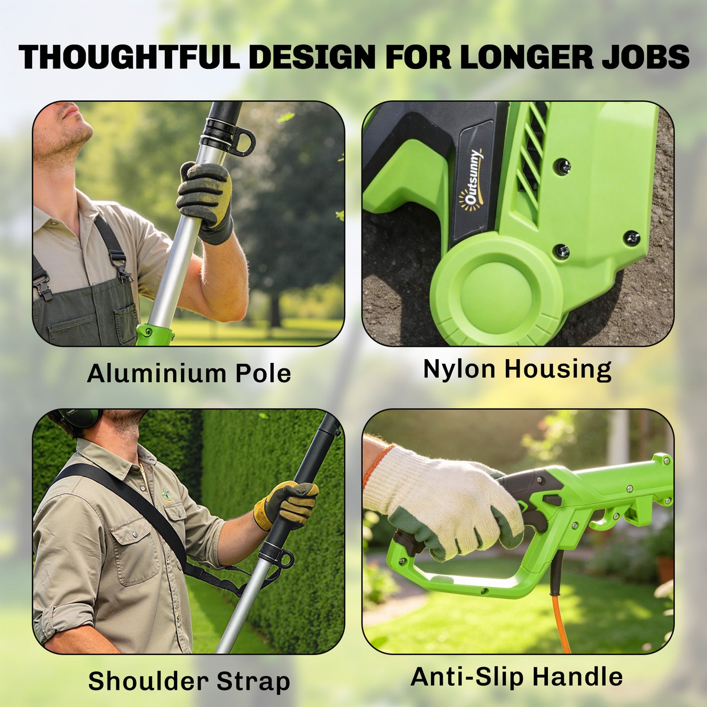 2.6m Corded Extendable Hedge Trimmer with 90° Adjustable Head, 450W Telescopic Electric Hedge Cutter Long Reach