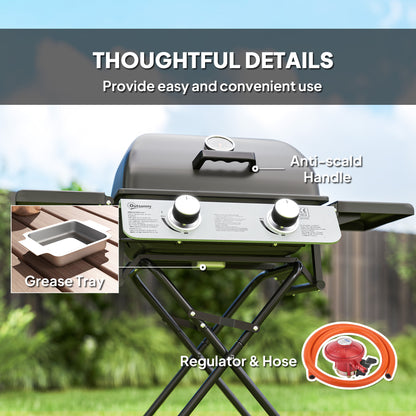 Two-Burner Portable Suitcase BBQ - Black