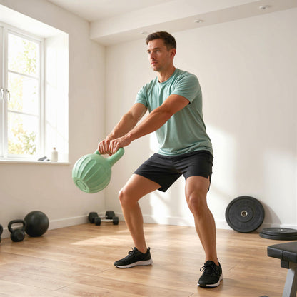 Kettlebell for Strength Training Kettle Bell with Non-Slip Handle 8 kg Green