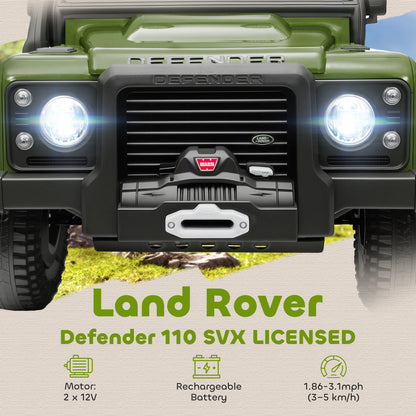 Kids Ride On Car with Remote Control, Music, Horn, 4 Spring Suspension Wheels, LED Lights for 3-5 Years Old, Green