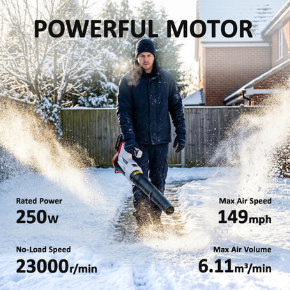Leaf Blower Cordless with 4000mAh Battery & Charger, 18V Lightweight Handheld Garden Blower with 6 Speed Levels