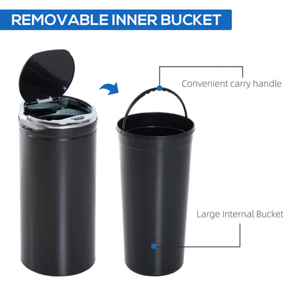 42L Round Sensor Bin with Quiet Soft-Close Lid, Hands-Free Motion Sensor Touchless Kitchen Bin