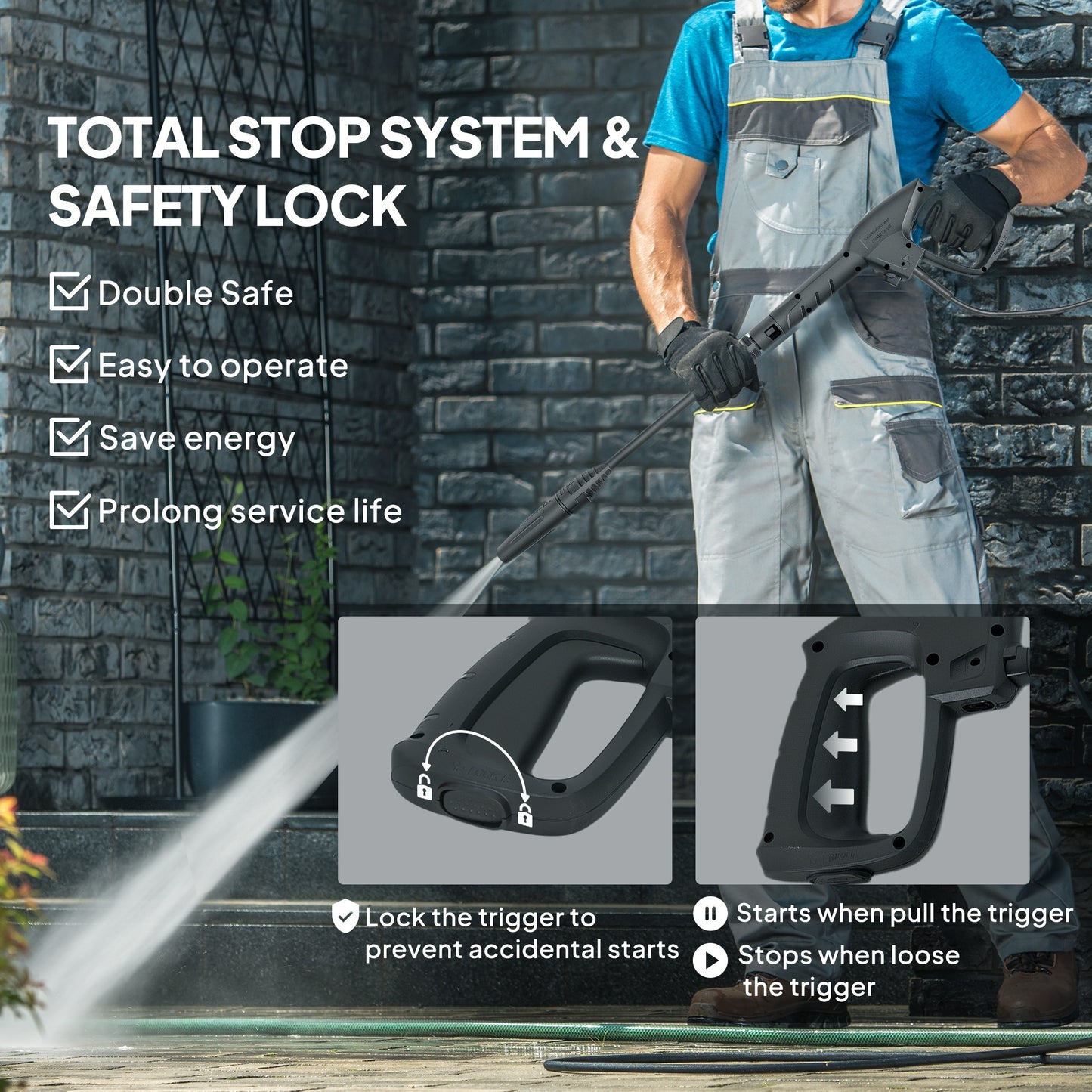 150-Bar Pressure Washer, with Accessories - Red/Black
