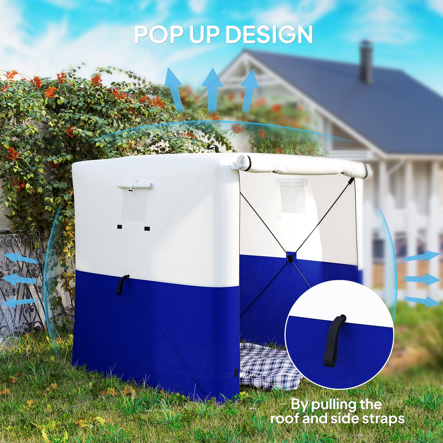 2 x 2m Pop-Up Gazebo, with Accessories - Dark Blue