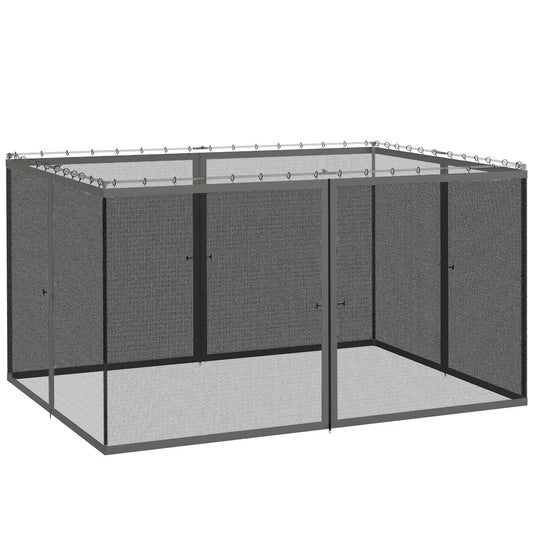 352 x 207cm Universal Replacement Mesh Sidewall Netting for Patio Gazebos and Canopy Tents, (Sidewall Only) Dark Grey