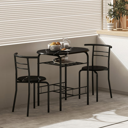 Three-Piece Compact Dining Set - Black