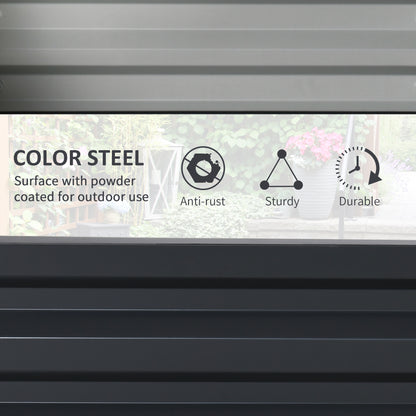 Set of Two 60 x 60cm Steel Planter Boxes - Grey