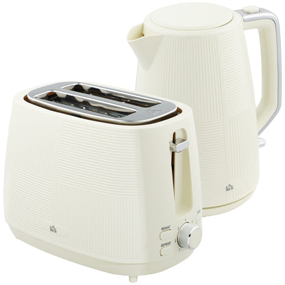 Kettle and Toaster Set, 1.7L 3000W Fast Boil Kettle & 2 Slice Toaster Kitchen Set with 7 Level Browning Controls, Defrost