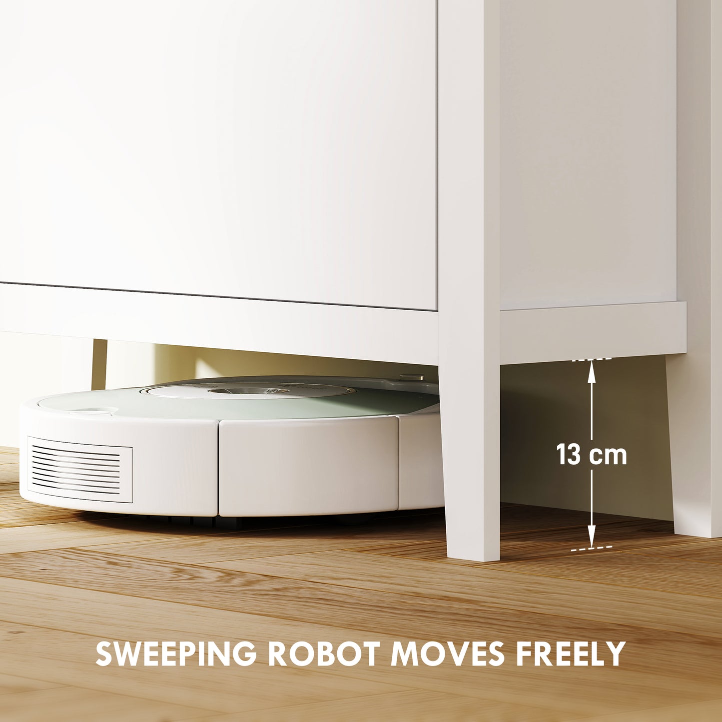 Modern Three-Drawer Shoe Cabinet - White