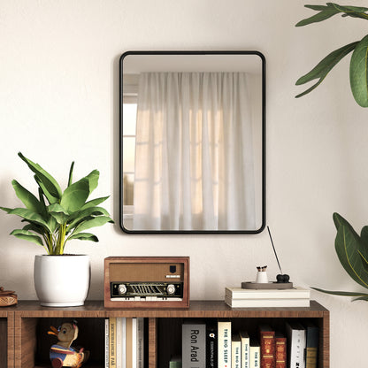 Rectangular Wall Mirror with HD Glass - Black