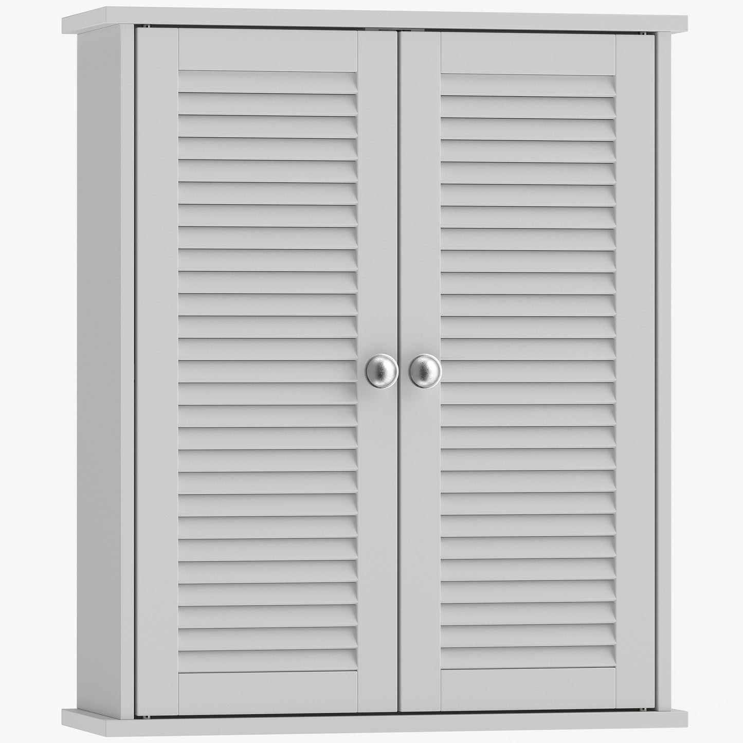 Bathroom Cabinet, Bathroom Wall Cabinet with Louvered Doors and Adjustable Shelf Storage for Kitchen, White