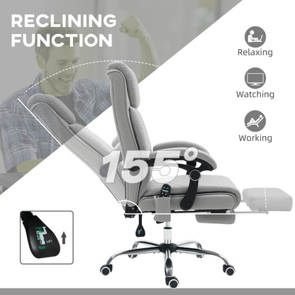Faux Leather Massage Office Chair - Light Grey