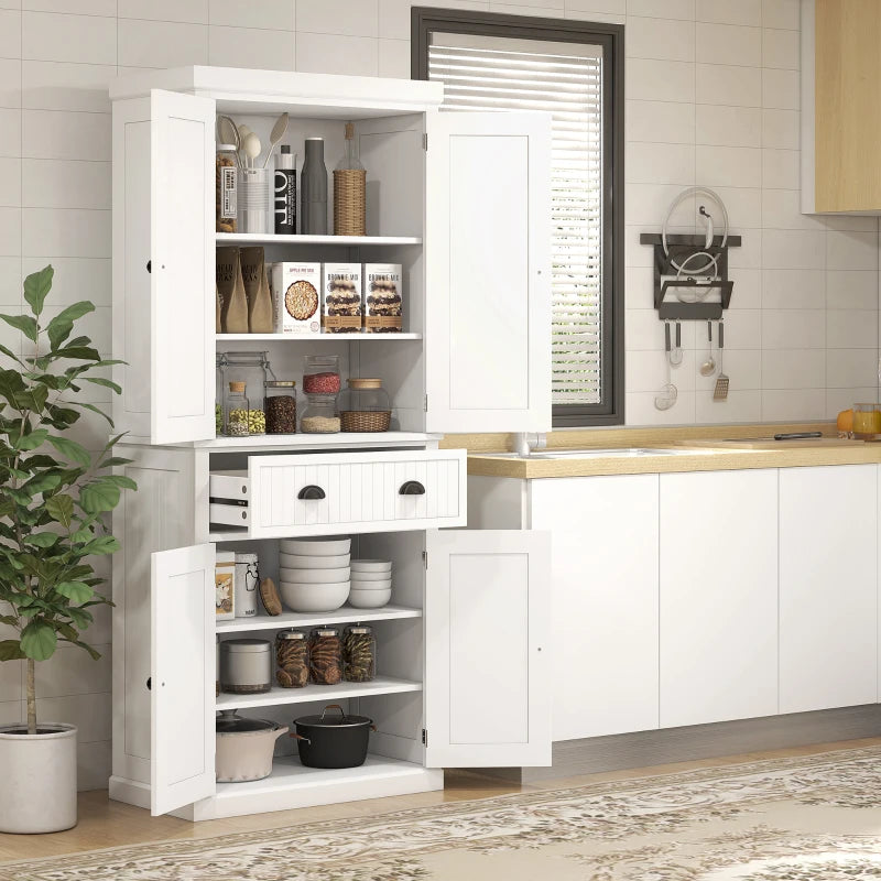 Large - Freestanding Multi Storage Kitchen Pantry / Cabinet - White