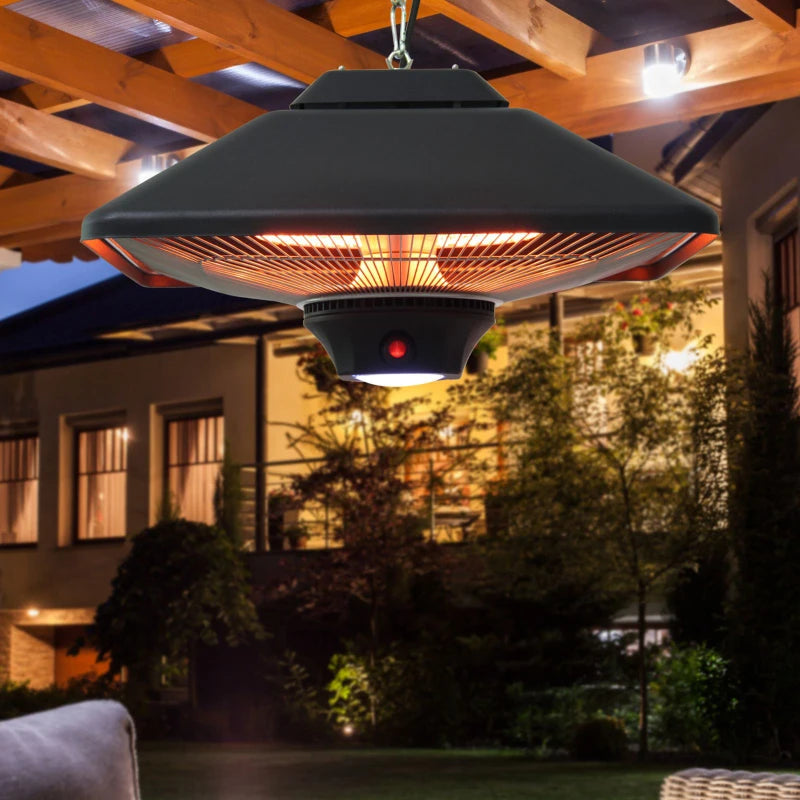 2000W - Hanging Halogen Patio Heater with Remote Control