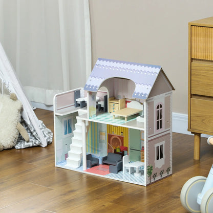 2 Storey Doll House with Furniture Accessories Included