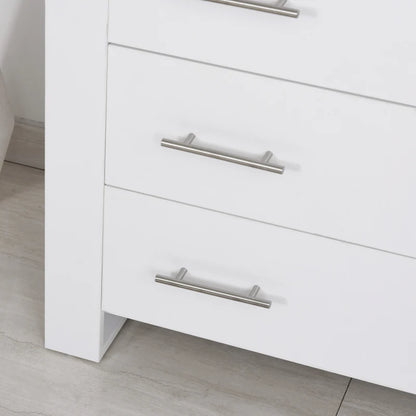 4-Drawer Chest of Drawers with Metal Handles and Open Square Feet Design