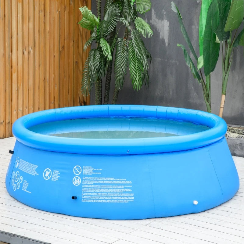 Large Inflatable Swimming Pool with Hand Pump - (274 x 76cm) - Blue