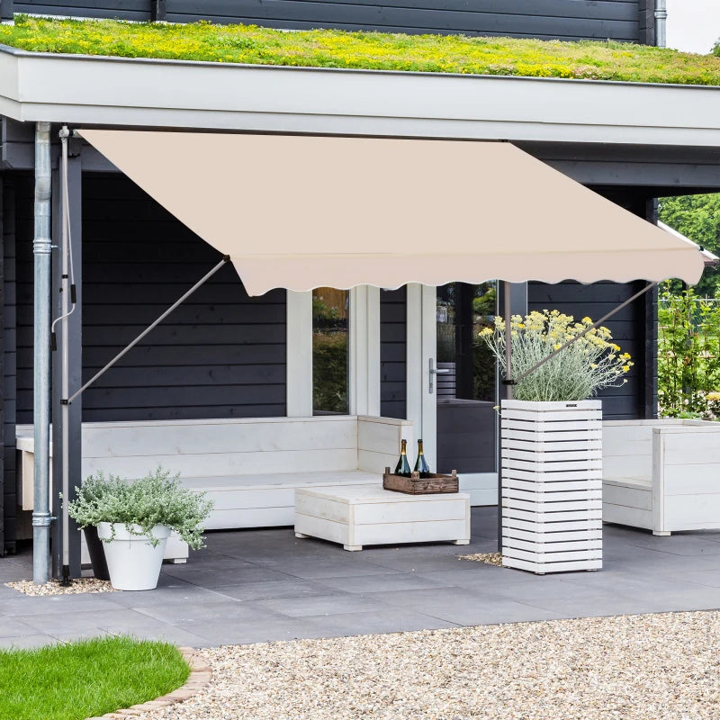 (3x1.5m) - Adjustable Aluminium Frame Awning Canopy - Beige