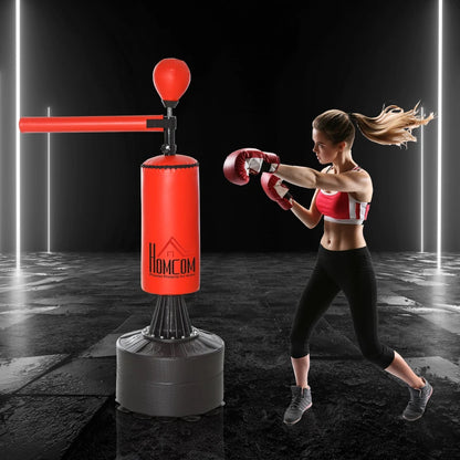 3-in-1 - Freestanding Boxing Bag / Punching Bag, Rotating Arm and Speedball (Water Fillable Base)